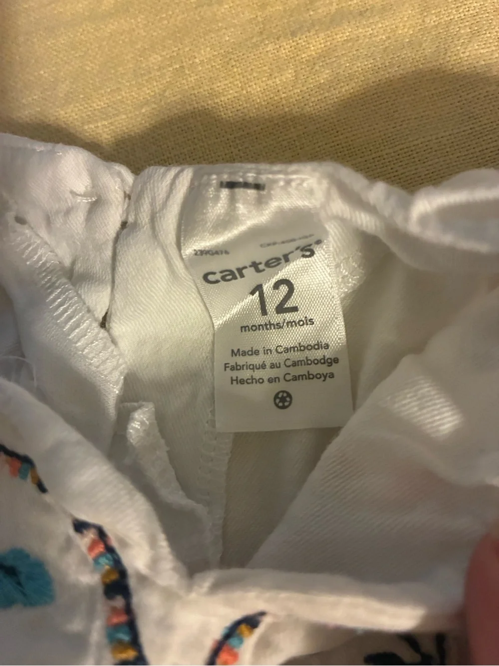 Carter’s Girls 12 Months White Floral Shirt